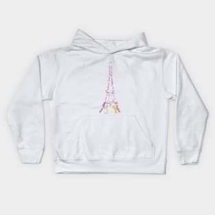 Eiffel Tower with French phases for love Kids Hoodie